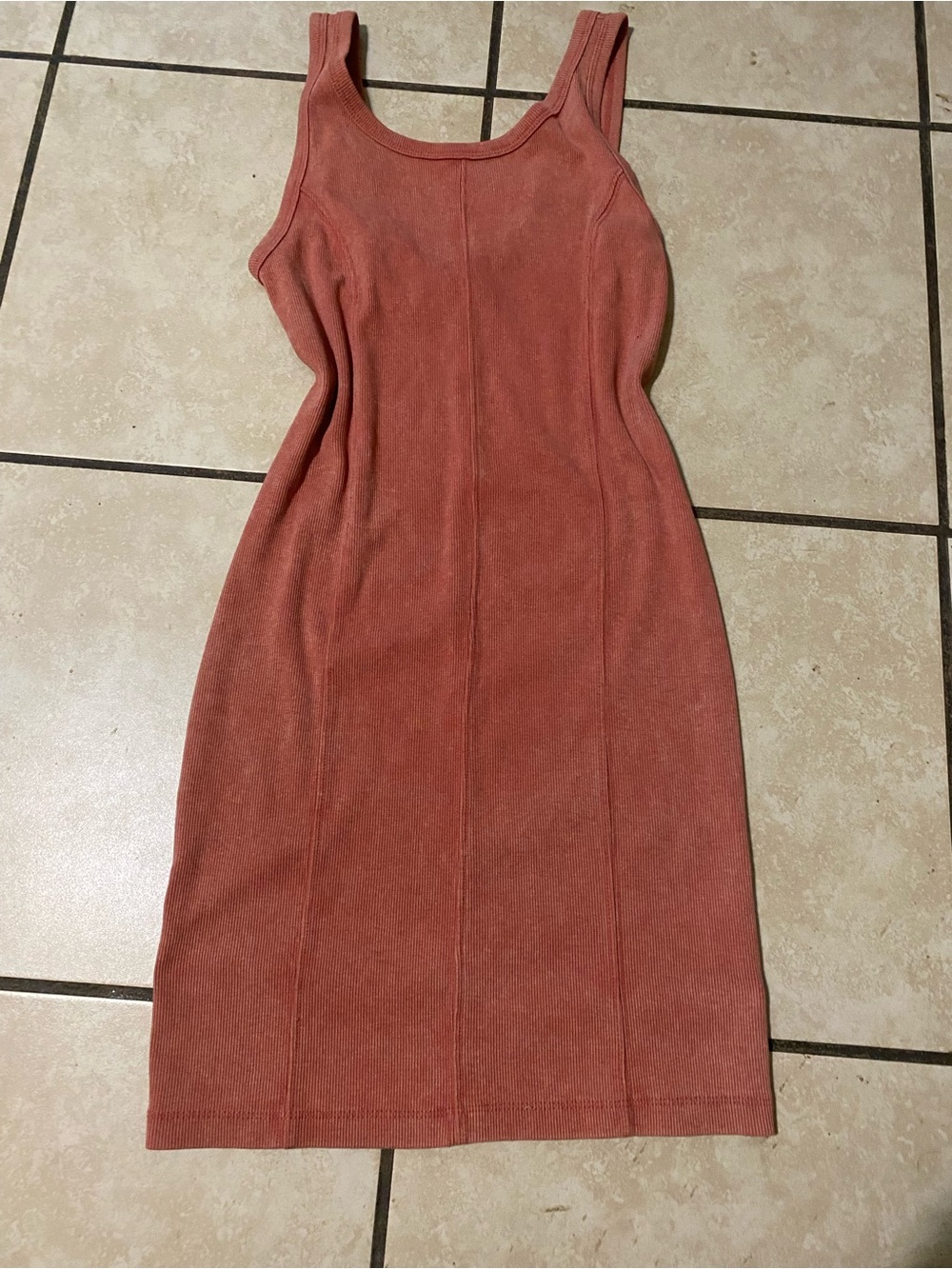 Forever 21 Sleeveless Ribbed Midi Dress - Terracotta